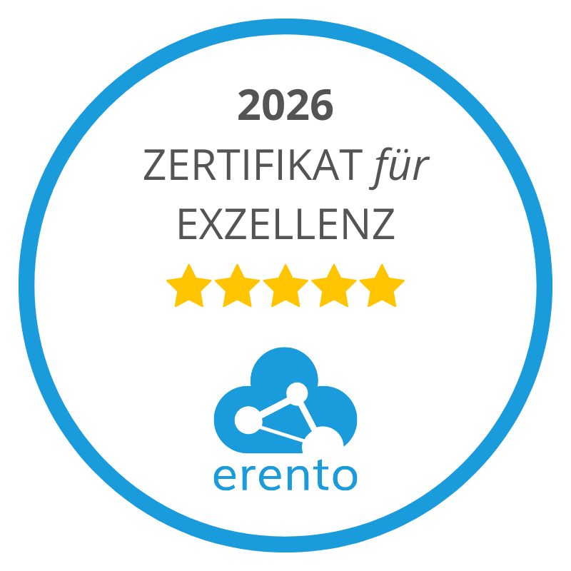 Erento Zertifikat für Exzellenz